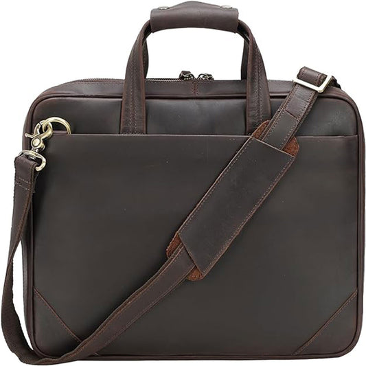 Elevate Your Image with the Brown Leather Executive Messenger Bag