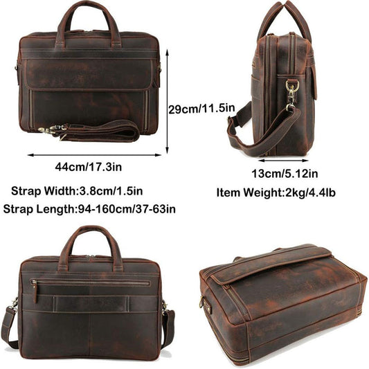 Brown Luxury Leather Executive Laptop Bag
